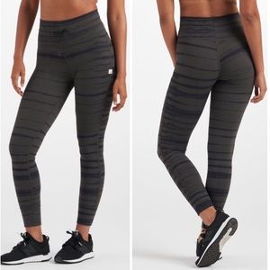 Vuori Black and Gray Striped Leggings
